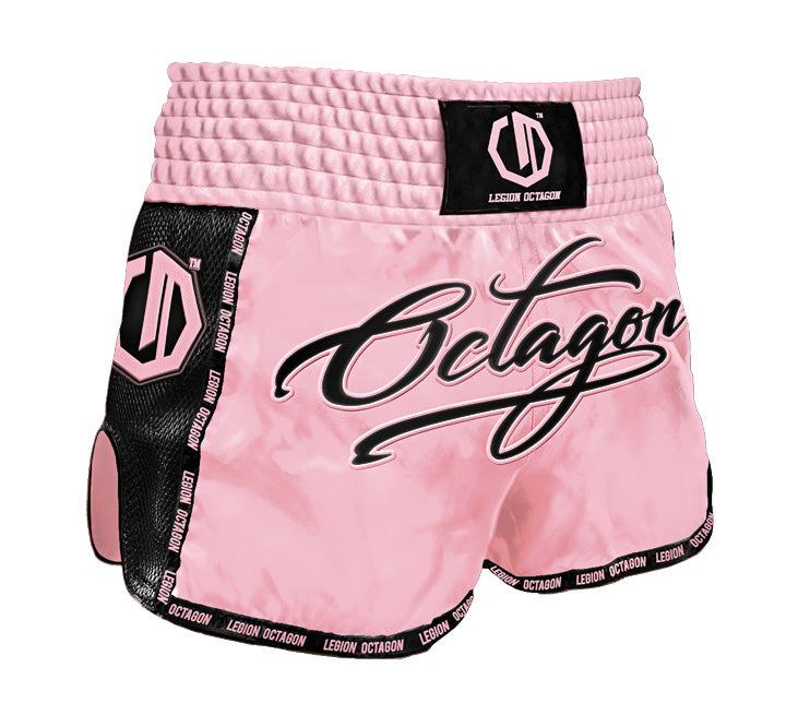 Shorts Muay Thai Script - Rosa
