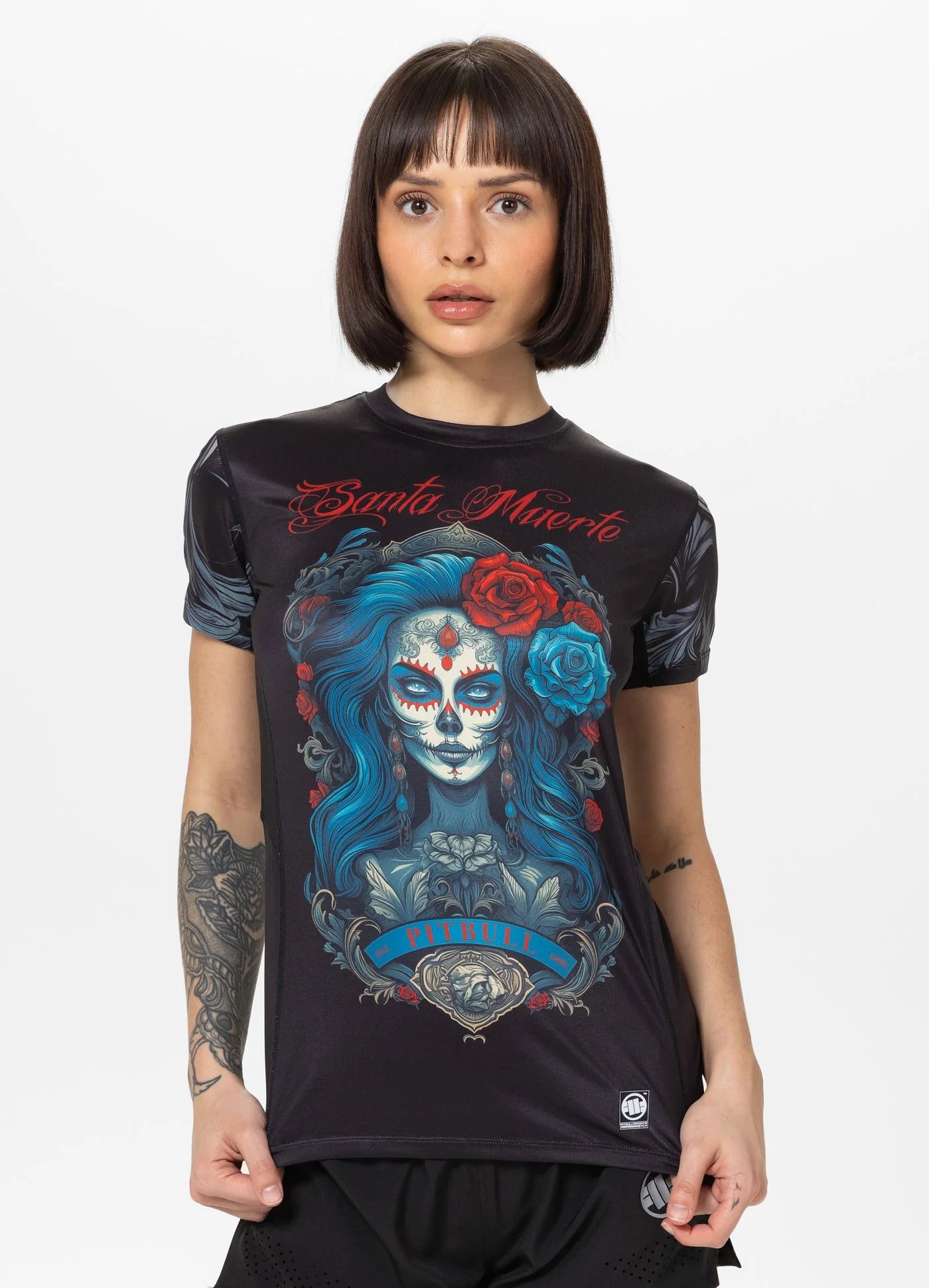 Camiseta Técnica Mesh Santa Muerte Catrina - Negra