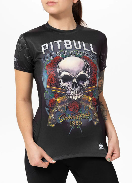 Camiseta Técnica Mesh Santa Muerte Skull - Negra