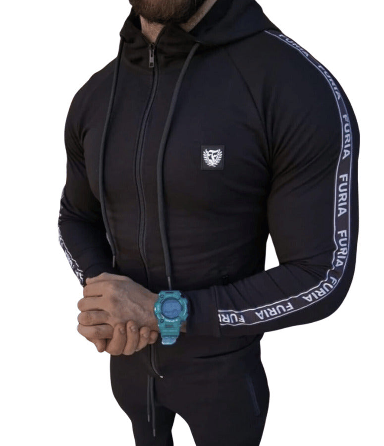 Sudadera con Capucha y Cremallera - Negra