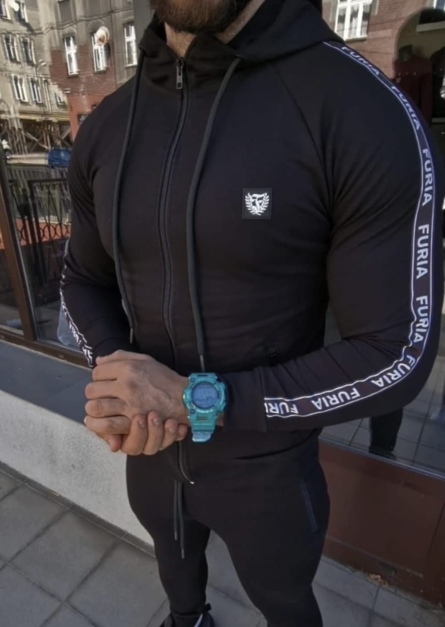 Sudadera con Capucha y Cremallera - Negra
